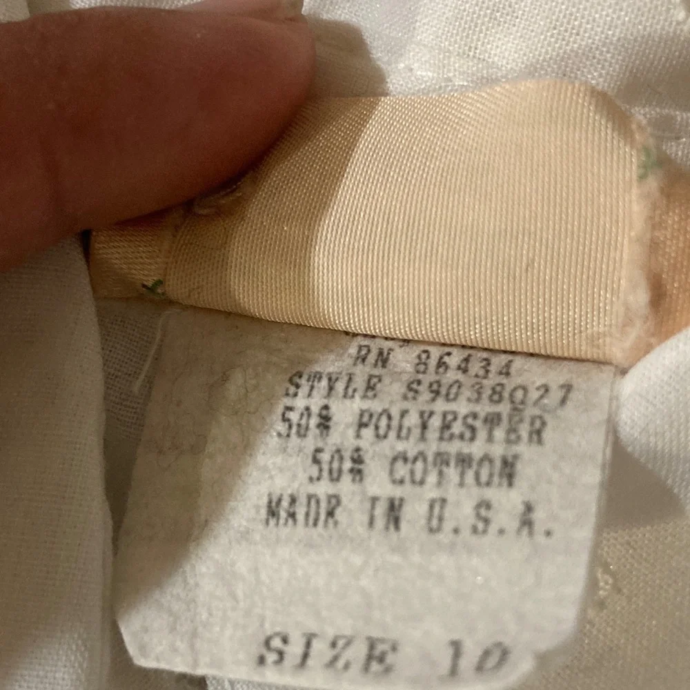 Vintage Bonnie Srauss  Maxi Dress Women's  Embroidered Size 10 White - Picture 13 of 16